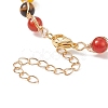 Natural & Synthetic Mixed Stone & Pearl Beaded Dangle Earrings & Bracelet SJEW-JS01261-4