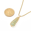 Teardrop Mixed Stone Pendant Necklace for Girl Women NJEW-JN03683-6