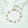 Natural Gemstone & Pearl Beaded Bracelet BJEW-JB08293-4