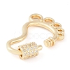 Rack Plating Brass Micro Pave Cubic Zirconia keychain Clasps KK-K374-03F-G-2