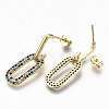 Brass Micro Pave Cubic Zirconia Dangle Stud Earrings EJEW-S208-137A-NF-3