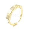 Clear Cubic Zirconia Square Open Cuff Ring for Women ZIRC-P096-27G-1