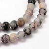 Frosted Natural Dragon Veins Agate Beads Strands G-F376-8mm-3