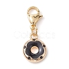 Donut Alloy Enamel Pendant Decorations HJEW-JM01913-4