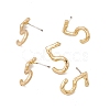 Brass Number Stud Earrings with 925 Sterling Silver Pins for Women EJEW-A077-01E-2