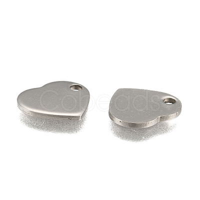 Tarnish Resistant 304 Stainless Steel Stamping Blank Tag Flat Heart Charms Pendants STAS-Q171-01-1