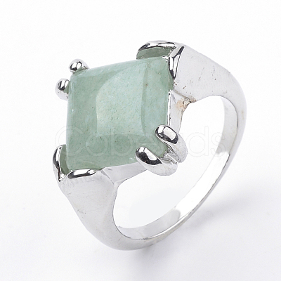 Natural Green Aventurine Rings G-S242-08-B-1