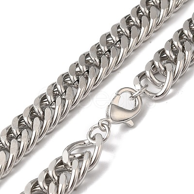 Iron Cuban Link Chain Necklaces for Women Men NJEW-A028-01D-P-1