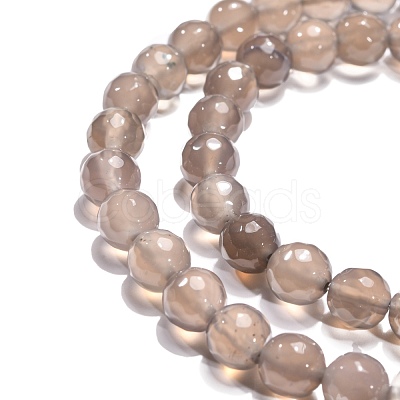 Natural Grey Agate Beads Strands G-G067-8mm-1-1