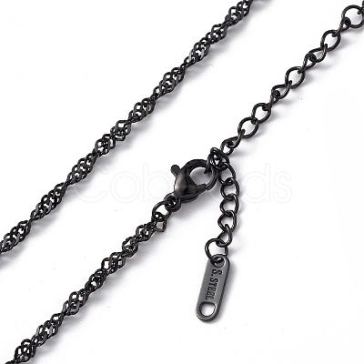 304 Stainless Steel Singapore Chain Necklace for Men Women NJEW-K245-013C-1