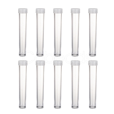 Clear Tube Plastic Bead Containers with Lid C066Y-1