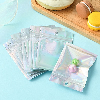 Rectangle Zip Lock Plastic Glitter Holographic Bags OPP-YW0001-03A-1