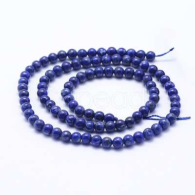 Natural Lapis Lazuli Beads Strands G-P342-01-4mm-AB-1