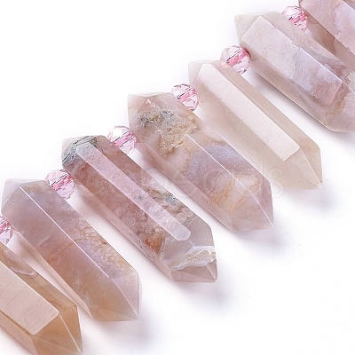 Natural Cherry Blossom Agate Beads Strands G-G805-G13-1