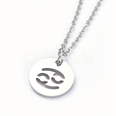 Non-Tarnish 304 Stainless Steel Pendant Necklaces NJEW-E147-10P-1