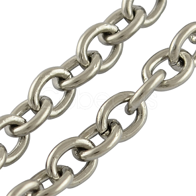 Tarnish Resistant 304 Stainless Steel Cable Chains X-CHS-R003-1.0mm-1