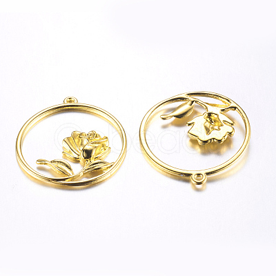 Alloy Flower Pendants EA13268Y-G-1