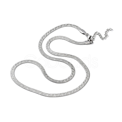 Non-Tarnish 304 Stainless Steel Herringbone Chain Necklaces NJEW-P282-04P-1