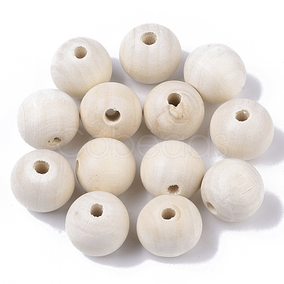 Unfinished Natural Wood Beads X-WOOD-S651-A20mm-LF-1