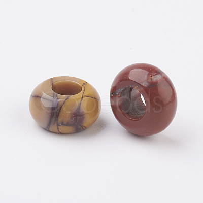 Natural Mookaite European Beads G-G740-12x6mm-21-1