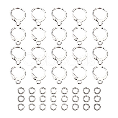 Pandahall Brass Huggie Hoop Earring Findings & Open Jump Rings KK-TA0007-84B-S-1