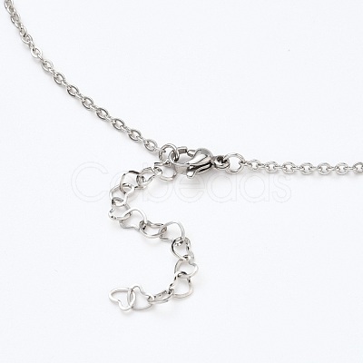 Tarnish Resistant 304 Stainless Steel Cable Chain Necklace Making AJEW-JB00778-01-1