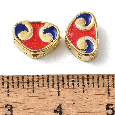 Rack Plating Brass Enamel Beads KK-P276-39G-1