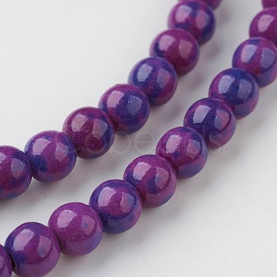 Natural Ocean White Jade Bead Strands G-G916-6mm-08-1