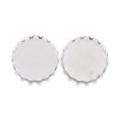 304 Stainless Steel Cabochon Settings STAS-P249-16C-S-1