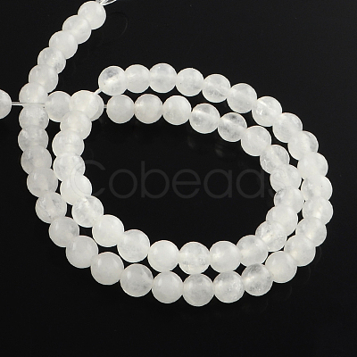 Dyed Natural White Jade Round Bead Strands G-Q937-21-1