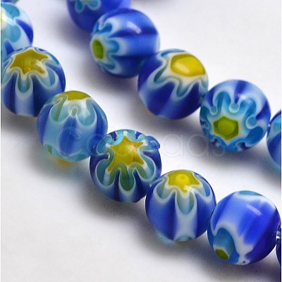 Round Millefiori Glass Beads Strands X-LK-P002-02-1