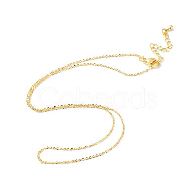 Brass Cable Chain Necklaces Making MAK-P011-01G-1