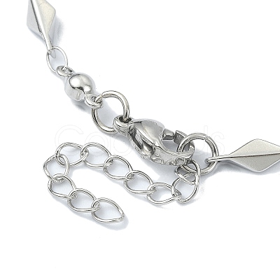 Non-Tarnish 304 Stainless Steel Rhombus Link Chain Bracelets for Women BJEW-D023-01P-1