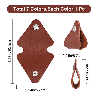 Gorgecraft 7Pcs 7 Colors Triangle Imitation Leather Data Cable Organizer AJEW-GF0006-42-1