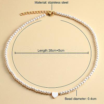 Elegant High-Quality Non-Fading Round Natural Pearl Beaded Heart Pendant Necklaces for Women VI2074-1-1