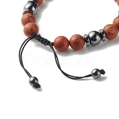 Synthetic Hematite Beads Bracelet for Men Women BJEW-JB06755-1