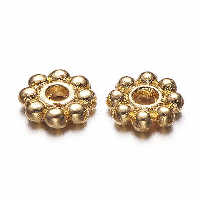 Alloy Daisy Spacer Beads X-TIBEB-S039-064G-RS-1