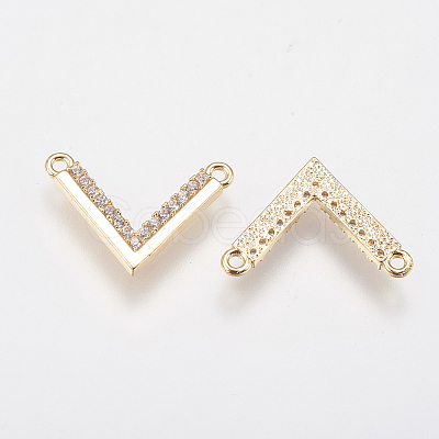 Brass Micro Pave Cubic Zirconia Charms X-KK-A144-035G-1