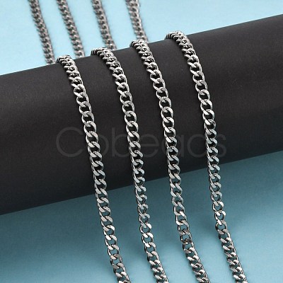 304 Stainless Steel Twist Chains CHS-K001-19-4.5mm-1