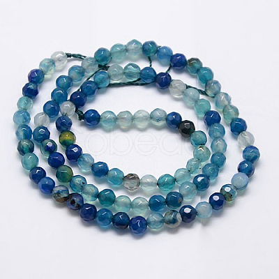 Natural Agate Round Beads Strand G-L084-4mm-07-1