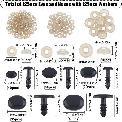 Resin Doll Craft Eyes and Noses with Washers DIY-WH0209-04-1