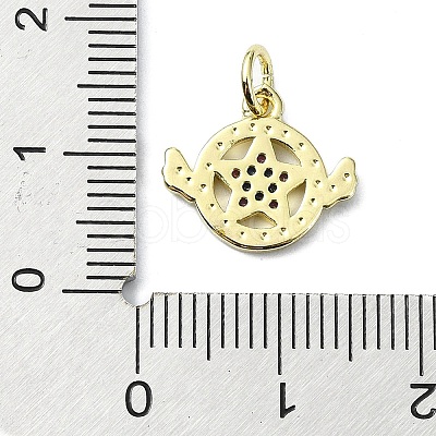 Brass Micro Pave Colorful Cubic Zirconia Pendants KK-H475-19G-07-1