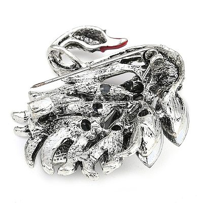 Zinc Alloy Black Diamond Rhinestone Brooch JEWB-U011-03AS-03-1