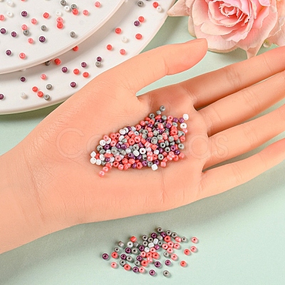 1900Pcs 5 Colors Baking Paint Glass Seed Beads SEED-YW0001-76F-1