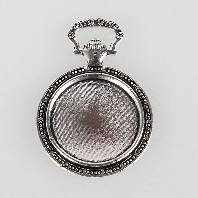 Tibetan Style Alloy Pendant Cabochon Settings X-TIBEP-N003-74AS-1