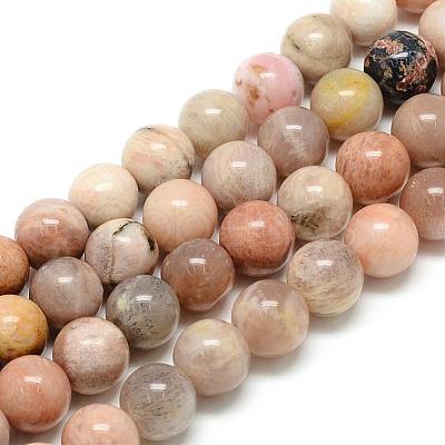 Natural Sun Stone Beads Strands G-S150-23-6mm-1