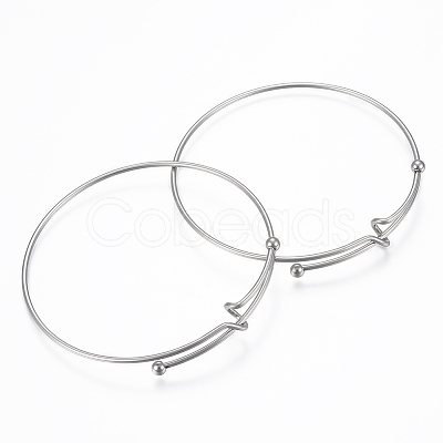 Tarnish Resistant Adjustable 304 Stainless Steel Bangles X-BJEW-H522-01P-1