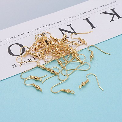 Brass Earring Hooks X-KK-F824-017G-1