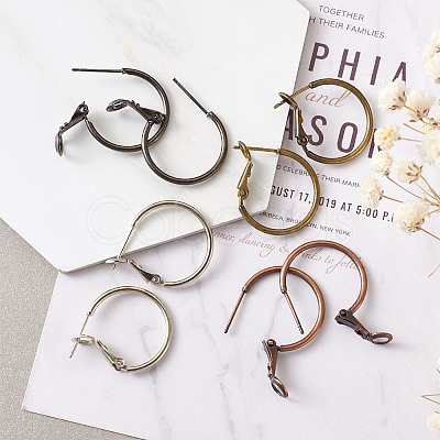 Brass Hoop Earrings KK-CD0001-10-1