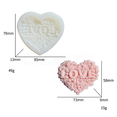 Valentine's Day Love Heart Soap DIY Food Grade Silicone Mold PW-WG51517-01-1